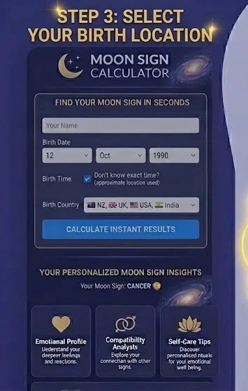 Moon Sign birth location